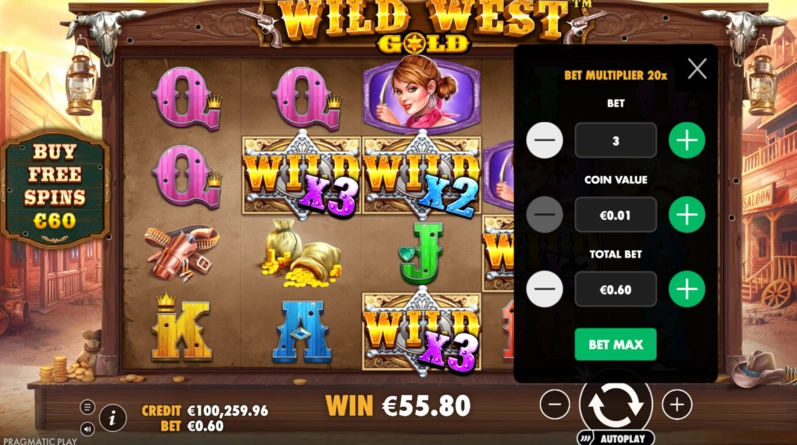 Wild West Gold Slot Nastavení Sázek