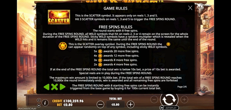Wild West Gold Slot Symboly